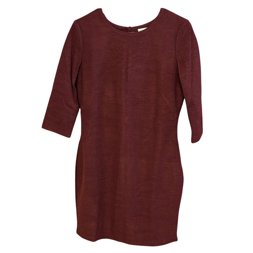 Lavand Burgundy Open Back Mini Dress Large Textured Knit Party Dress